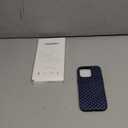 Trendy Cute Hybrid 2 Layer Navy Blue Polka Dot Phone Case for iPhone 16 Pro, Navy