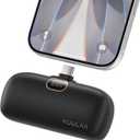 Kuulaa Portable Phone Charger with Built-in USB-C Plug, 5000mAh Mini Portable Charger Power Bank Small Battery Pack for iPhone 15/16/17 Samsung S24/S23 & Android (Black)