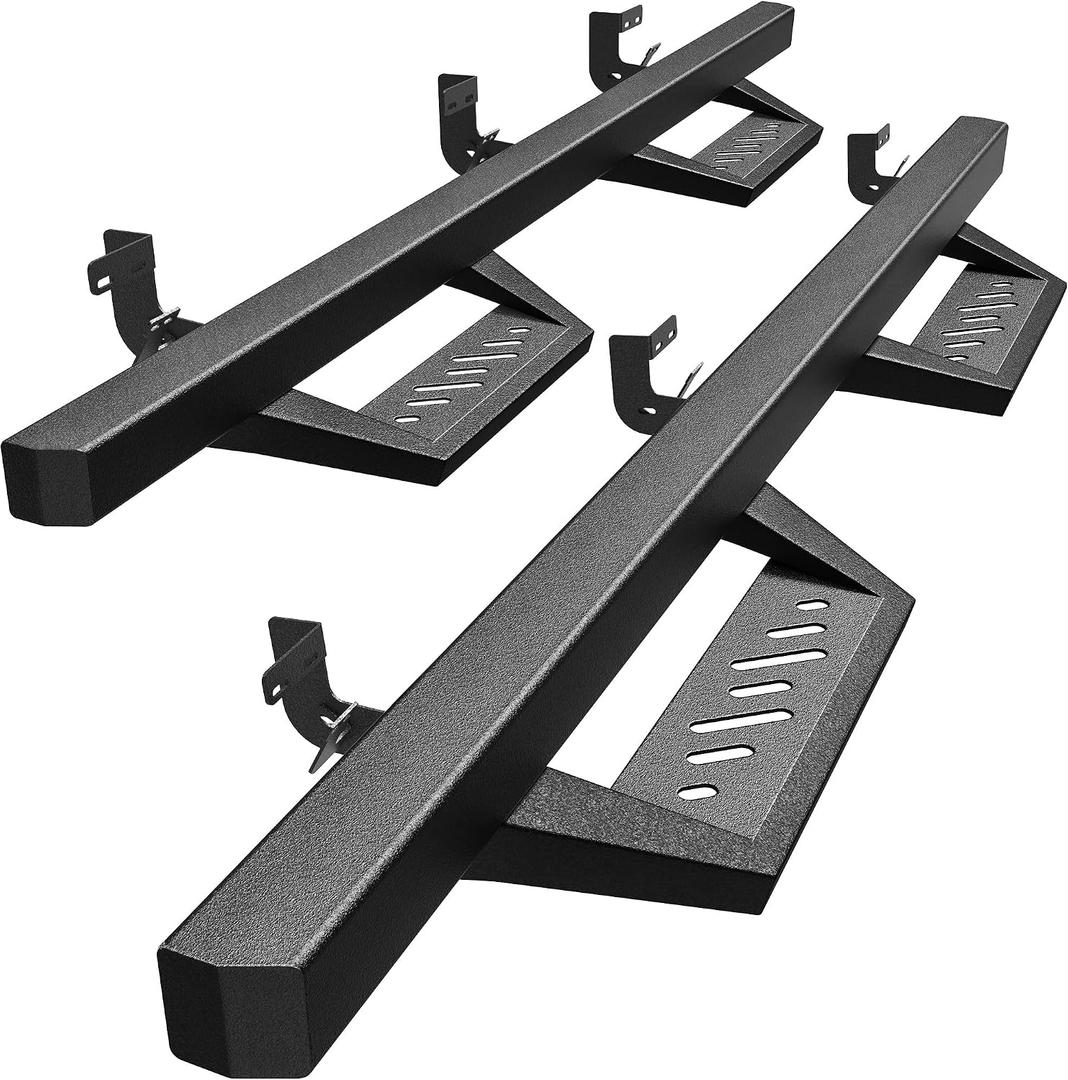 OEDRO Running Boards Compatible with Ram 2009-2018 1500 (Incl. 2019-2024 1500 Classic), 2010-2026 Ram 2500/3500 Crew Cab, Drop Down Side Steps Rails, Black Steel Nerf Bars