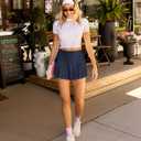 SANTINY Pleated Tennis Skirt for Women with Pockets High Waisted Athletic Golf Skorts with Shorts for Workout Pickleball (XL)