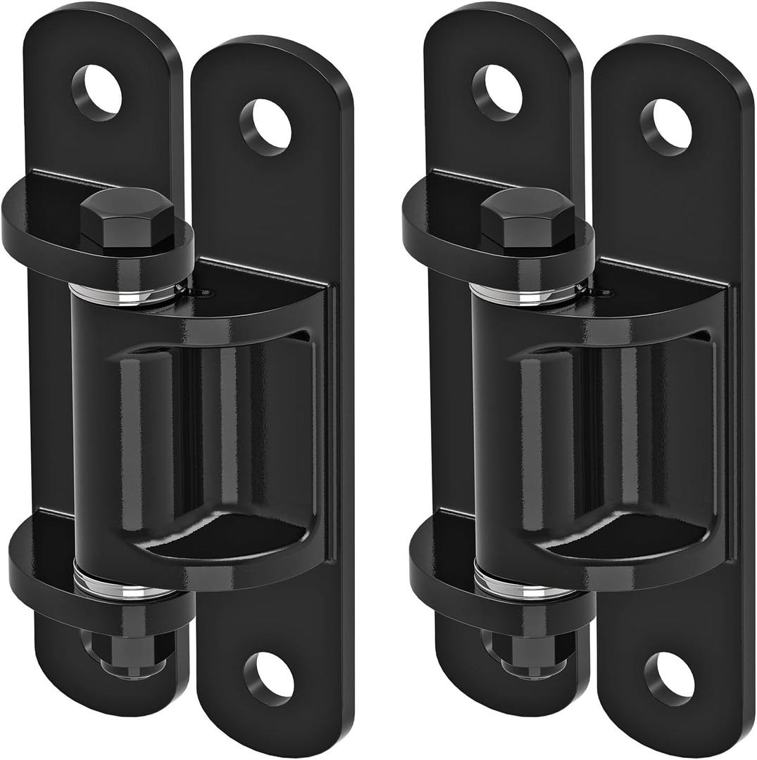 Insaga 6.7'' Heavy Duty Gate Hinges 1100LB Capacity, 6mm Steel Hinges with Bearings & Rust-Proof E-Coating, Bolt On Low-Profile Hinges for Fences, Driveway Gates, Locking Screws Anti-Sag Design (2Pcs)