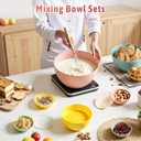 16 Piece Plastic Mixing Bowls with Lids Set - Nesting Bowls Set includes 8 Prep Bowls and 8 Lids, 2-in-1 Spoon-Fork, Large Salad Bowl for Preparing, Serving, and Storing, Dishwasher & Microwave Safe