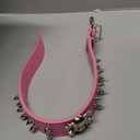 Spiked Leather Dog Collar - 2 Rows Bullet Rivets Studded PU Leather - Cool Skull Pet Accessories for Medium and Large Dogs(Hot Pink,M)