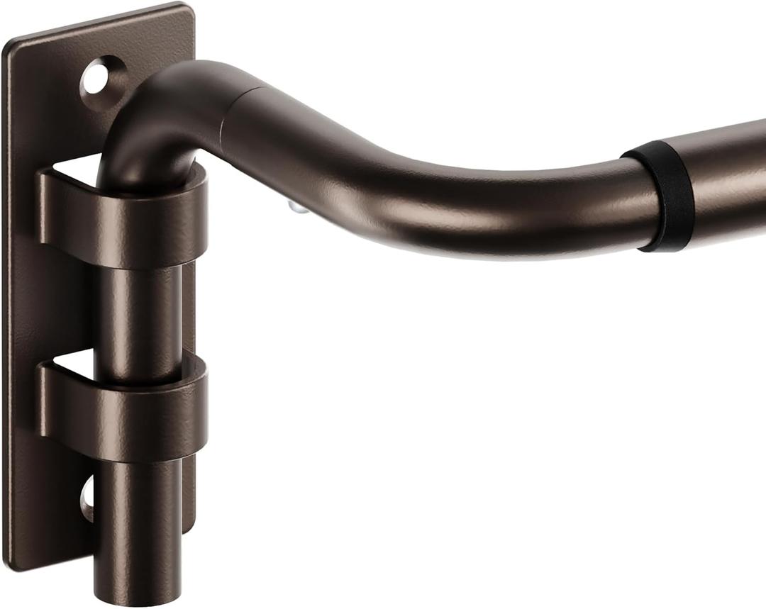 ENJOYBASICS Blackout Curtain rod for windows 66 to 120, Wrap Around Curtain Rods for Bedroom, Living Room, Adjustable from 30 to 129 Inches, Bronze