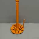 Cast Iron Paper Towel Holder, Vintage Chic Pumpkin Pattern Weighted Base Roll Paper Towel Holder Stand for Kitchen Bathroom Countertops, Orange