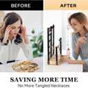 DreamGenius Jewelry Organizer Stand with 2 Velvet Ring Holder Drawers, 5 Tier Jewelry Holder Organizer with 11 Hooks for Necklaces and 145 Holes for Earrings, Black