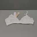 OEAK Womens Comfortable Triangle Bras No Underwire Sexy Plunge Unlined Bralette Pull On Bra Seamless Everyday Tshirt Bras (Medium, White)