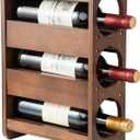 Wine Rack Countertop Pine Wood Wine Bottle Holder, 3 Bottles Wine Rack for Inside Cabinet, Pantry, Kitchen Bar, Wine Holder Shelf Vertical Wine Storage Perfect for Home Decor Housewarming Gifts