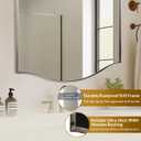 ANDY STAR Brushed Nickel Bathroom Mirror, 20"x30" Scalloped Wall Mirror in Stainless Steel Metal Frame, Unique Vanity Mirror with Modern Curved Edge Design, Ideal for Bathroom, Bedroom, Entryway