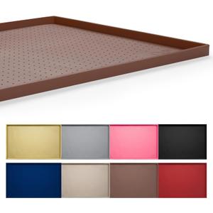 Hubulk Dog Feeding Mat, 100% Waterproof BPA Free Silicone Pet Food and Water Bowl Placemat, Dishwasher, High Raised Edge to Prevent Spills, Nonslip Tray to Stop Messes on Floor（19"x12"x0.5", Brown）