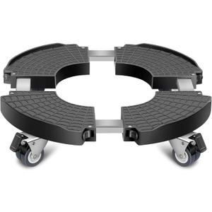 sanyi Plant Caddy with Wheels Heavy Duty, 15-21" Adjustable Plant Stand with Wheels, Large Plant Dolly Cart for Vertical Garden Tower, Vertical Planters, Patio Umbrella Base, Plant Pots, Trash Can (Black)