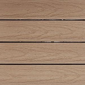NewTechWood Ultrashield Naturale Outdoor Composite Quick Deck Tile (10 Case), 1' x 1' (Canadian Maple)