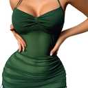 Avidlove Lingerie for Women Mesh Babydoll Lingeries Lace Chemise Sheer Sleepwear Bodycon Dress Boudoir Outfit (X-Large, Green)