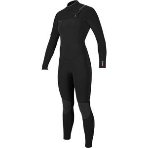 O'NEILL Women's Hyperfreak 4/3Mm Chest Zip Full Wetsuit, Black/Black, 8T