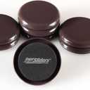 Super Sliders 2-1/2" Round Reusable Furniture Sliders for Carpet, Anti-Slip Protective Furniture Moving Pads for Beds, Sofas, Dressers, Set of 8, Brown