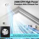 10 Inch Roof Exhaust Attic Fan,Wall Mounted Attic Vent Fan with Speed Controller for Greenhouse, Shed, Garage, Chicken Coop, Shop, Barn Ventilation,2500 CFM, Plug-and-Play, 16.5ft Power Cord, Black