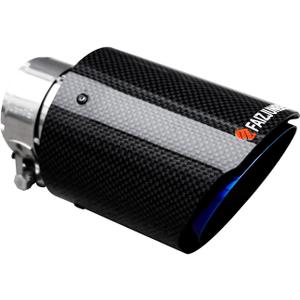 Roasted Blue Carbon Fiber Car Exhaust Tip 2.1 inch Inlet 3.5 Inch Outlet Exhaust Muffler Tip Carbon Fiber Exhaust Pipe for 2-2.1 Inch Exhaust Pipe (2.1" in 3.5" out, Mirror Black & Blue)