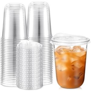 Amazon.com: Ziliny 25 Sets 16 oz Clear Plastic Cups with Strawless Sip Lids, Thickened Clear Disposable Plastic PET Crystal Cups for Iced Coffee, Smoothie, Cold Beverage, Drink Shops and Party Catering : Health & Household