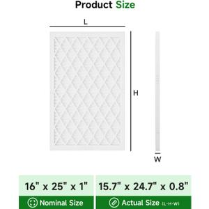 Future Way 16x25x1 Air Filters, 8-Pack with Reusable Frame, MERV 8, MPR 700 AC Furnace Filters, Space Saving & Cost-effective Future Way 16x25x1 Air Filters, 8-Pack with Reusable Frame, MERV 8, MPR 700 AC Furnace Filters, Space Saving & Cost-effective