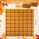 Tegeme Set of 12 Fall Gingham Cloth Napkins 18 x 18 Inches Checkered Plaid Dinner Napkins Washable Polyester Fiber Stain Resistant for Autumn Harvest Thanksgiving