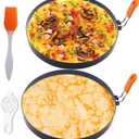 Large 2 Packs 8" Omelette Ring for Griddle,Stainless Steel 8 Inch Griddle Omelet Rings,Non-Stick Pancake Egg Ring Round Omelette Rings Omelet Mold Muffin Mold Silicone Handle