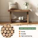 RowyPoey Solid Wood Bench, 30" Farmhouse Entryway Bench with Shoe Storage