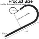 2 x Christmas Stocking Hooks,Non Slip Vinyl Coated Stocking Holder for Mantle Set of 4 Pack, Black Metal Stocking Hanger with Rubber Coated Stocking Hooks for Christmas Party Decorations