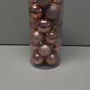 Emopeak 24Pcs Christmas Balls Ornaments for Xmas Tree - 2.5 Inch Shatterproof Christmas Tree Decorations Hanging Ball for Holiday Wedding Party Decoration Rose Gold