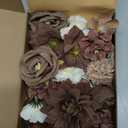 Floroom Mini Artificial Flower Heads Brown & Taupe Fake Peony Daisy Rose Multicolor Small Faux Silk Flower Heads for Cake Craft Garland Wedding Party Graduation Cap DIY Home Decoration, 0.8"-3.6"