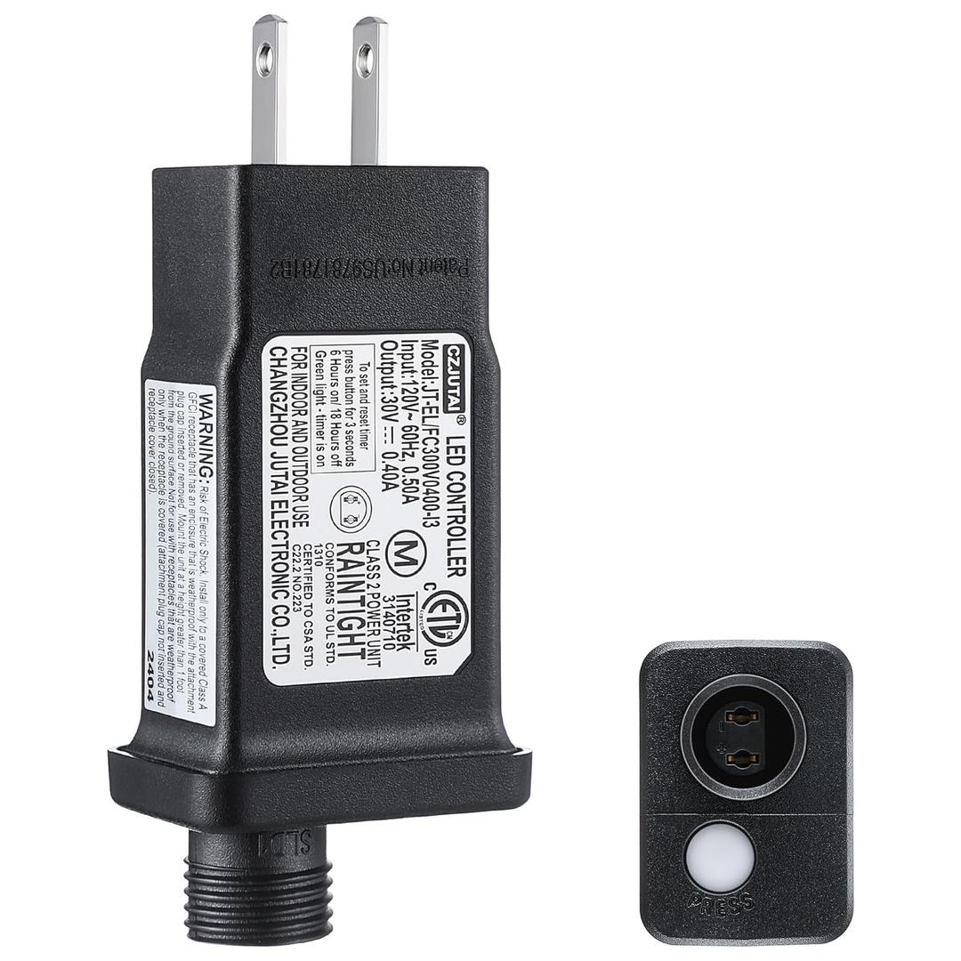 30V/29V LED Power Supply, Class 2 Power Supply for Christmas String Light Decorations, 12W 8 Mode Light LED Transformer Replacement for Christmas Plug, Waterproof Plug Adapter(1 Pc)