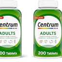Centrum Adult Multivitamin/Multimineral Supplement with Antioxidants, Zinc, Vitamin D3 and B Vitamins, Gluten Free, Non-GMO Ingredients - 200 Count (Pack of 2)