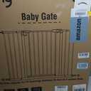 keny 29"-42.5" Baby Gate for Stairs, Auto Close Safety Dog Gate, Pressure Mounted Easy Walk Through Pet Gate for Doorways, Durable Stair Gate, 30" Tall, White