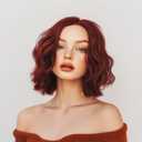 Short Burgundy Wigs for Women Shoulder Length Bob Curly Wavy Middle Part Wine red Wigs Synthetic Wigs Natural Wavy Heat Resistant Hair for Daily Party Use
