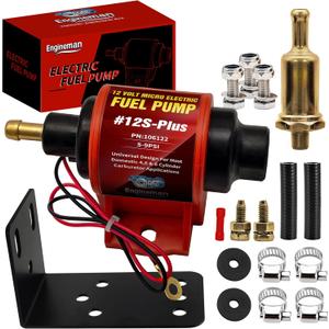 Universal 12 Volt Electric Fuel Pump 5-9 PSI, 35GPH, Super 12S Plus for Gasoline Diesel Engines