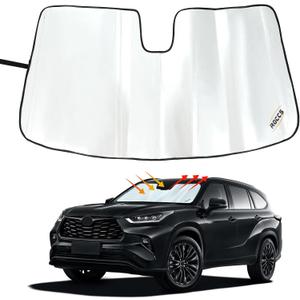 ROCCS Thickest Foldable Windshield Sun Shade Compatible with Toyota Highlander 2020-2025 Accessories,Custom-fit Front Window Highlander Sunshade Heat Shield Reflector Cover Sun Visor Blocks UV Rays