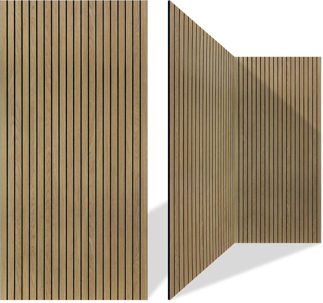 4 Pack Large Acoustic Panels, 47.2"X 23.6"Acoustical Wall Panels, Self-Adhesive Sound Proof Panels for Walls, Acoustic Treatment for Recording Studio, Home&Office, Natural Oak