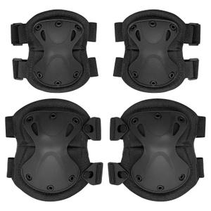 Qavctw Tactical Knee and Elbow Pads Set Protective Gear Knee Pads for Outdoor Sports Combat Paintball CS Cycling Skateboarding Skate Safety Guards Pads