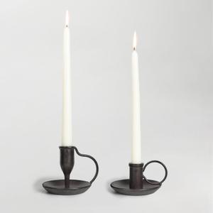 Matte Black Iron Candle Holder with Handle 2 Pcs Taper Candle Sticks Holder Decor Farmhouse Candlestick Holders for Home Wedding Party Dinning Table Centerpiece