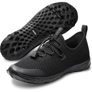 SEEKWAY Mens Womens Water Shoes Quick Dry Aqua Shoes Barefoot for Beach Surf Hiking Pool Water Sports (11.5 Women/10 Men, 1u-all Black)
