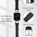 Minyee Leather Bands Compatible with Apple Watch Band 38/40/41/42/44/45/46/49mm Women, Slim Thin Dressy Designer Strap with C-Shape Metal Buckle for iWatch Series 11 10 9 8 7 6 5 4 SE/Ultra 3 2 1