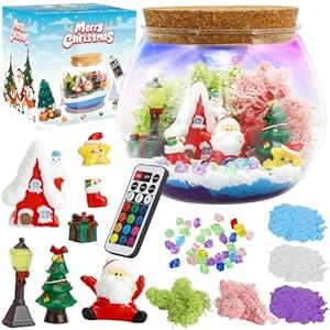 FYHMDC Christmas LightUp Terrarium Kit for Kids  LED Night Light Birthday Gift for Girls Ages 4 5 6 7 812 Year Old  Christmas Toys DIY Arts and Crafts Kit for Kids  Best Presents for Girls