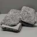 Yimobra Bathroom Rug Set 2 Piece, Soft Absorbent Microfiber Bath Mat Set, Non Slip Machine Washable Dry, Plush Shaggy Shower Rugs for Bathroom Floor, 32"x20"+24"x17", Light Gray and White