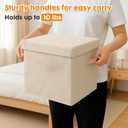 ShellKingdom Storage Bins, Foldable Fabric Storage Cubes with Lid, Clothes Storage Organizer Drawer For Closet Toys Storage, 10.5 X 10.5 X 11 INCH, 2 Pack (Beige)