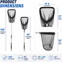 Telescoping Landing Net with Rubber Mesh, 100” Extendable Fishing Net