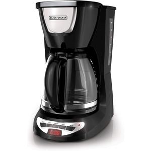 BLACK+DECKER 12-Cup Programmable Coffee Maker, DCM100B, Duralife Carafe, Easy-View Water Window, Removable Filter Basket