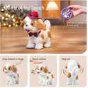OR OR TU Walking Barking Toy Dog with Remote Control Leash, Plush Puppy Electronic Interactive Toys for Kids, Wag Tail, Singing, Pretend Dress Up Realistic Stuffed Dog Age 3 4 5 6 Years Old Best Gift