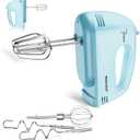 WADODO 7-Speed Electric Hand Mixer  Portable Food Mixer Kitchen Mixer with 304 *(1x Whisk, 2x Beater, 2x Dough hook) for Baking Cakes, Cream, Cookies, Blue