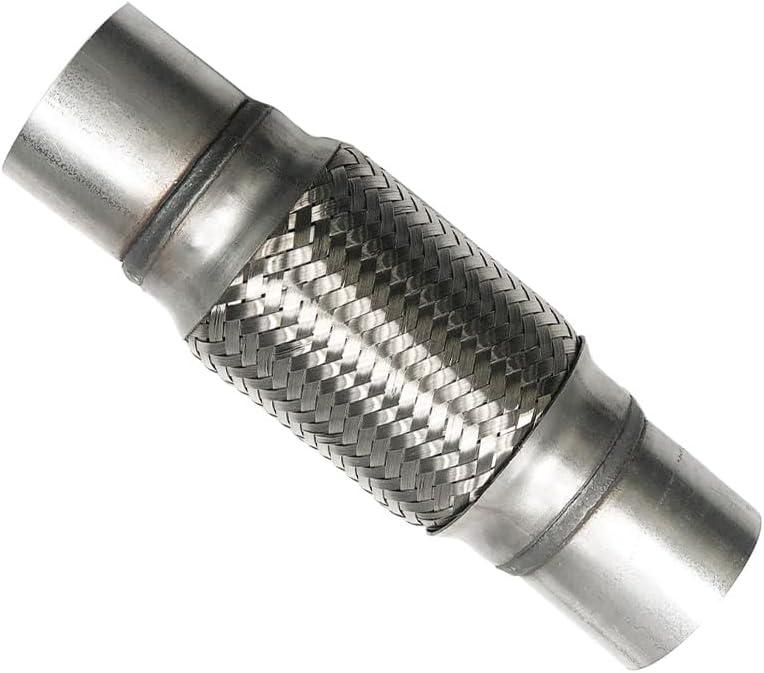 2 1/4 Inch Flex Pipe Exhaust 57mm Flex Exhaust Flexible Pipe Repair Tube Connector/Universal Flex Pipe Coupler With Extension/Inner Braid 10Inch Length(2.25(2 1/4))
