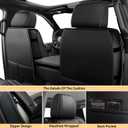 Dodge Ram Seat Covers, Waterproof Leather Ram Seat Cover Compatible with 2009-2026 RAM 1500 2500 3500 Classic Bighorn Longhorn Laramie Tradesman Limited Truck with Flat Bench, Black