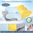 Cervical Neck Pillow for Pain Relief, Memory Foam Contour Orthopedic Pillow, Ergonomic Cooling Neck Support Pillow for Side Back Stomach Sleepers, Bed Pillow for Sleeping Comfort